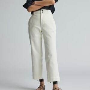 NWT Cream Everlane Organic Straigt Leg Pant Sz 10